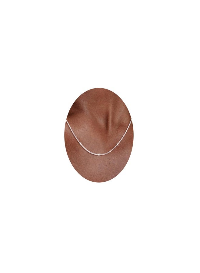 Carffordo 925 Sterling Silver Chain Necklace for Women Box Link Chain Necklace Simple Dainty Choker Necklace Waterproof Link Necklace Trendy Jewelry Gift - Image 1